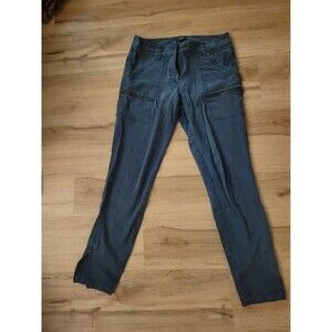 LOFT Turquoise Cargo Summer Pants W Pockets And Zipper Ankles Sz 2
